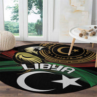 Libya Round Carpet White Star And Crescent