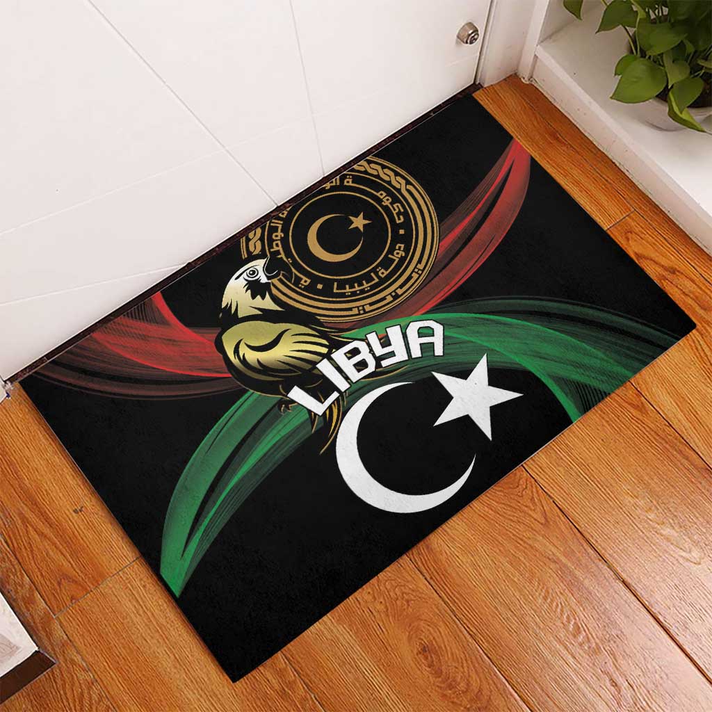 Libya Rubber Doormat White Star And Crescent - Wonder Print Shop