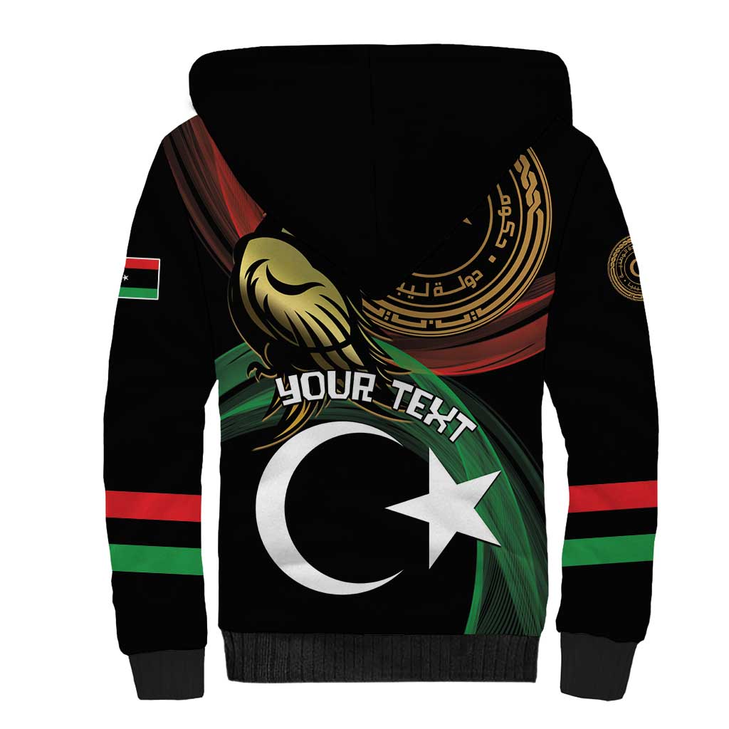 Personalized Libya Sherpa Hoodie White Star And Crescent - Wonder Print Shop