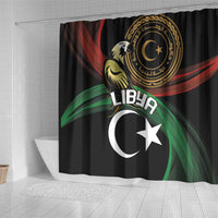 Libya Shower Curtain White Star And Crescent