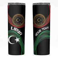 Personalized Libya Skinny Tumbler White Star And Crescent - Wonder Print Shop