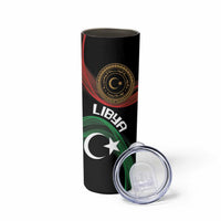 Personalized Libya Skinny Tumbler White Star And Crescent - Wonder Print Shop