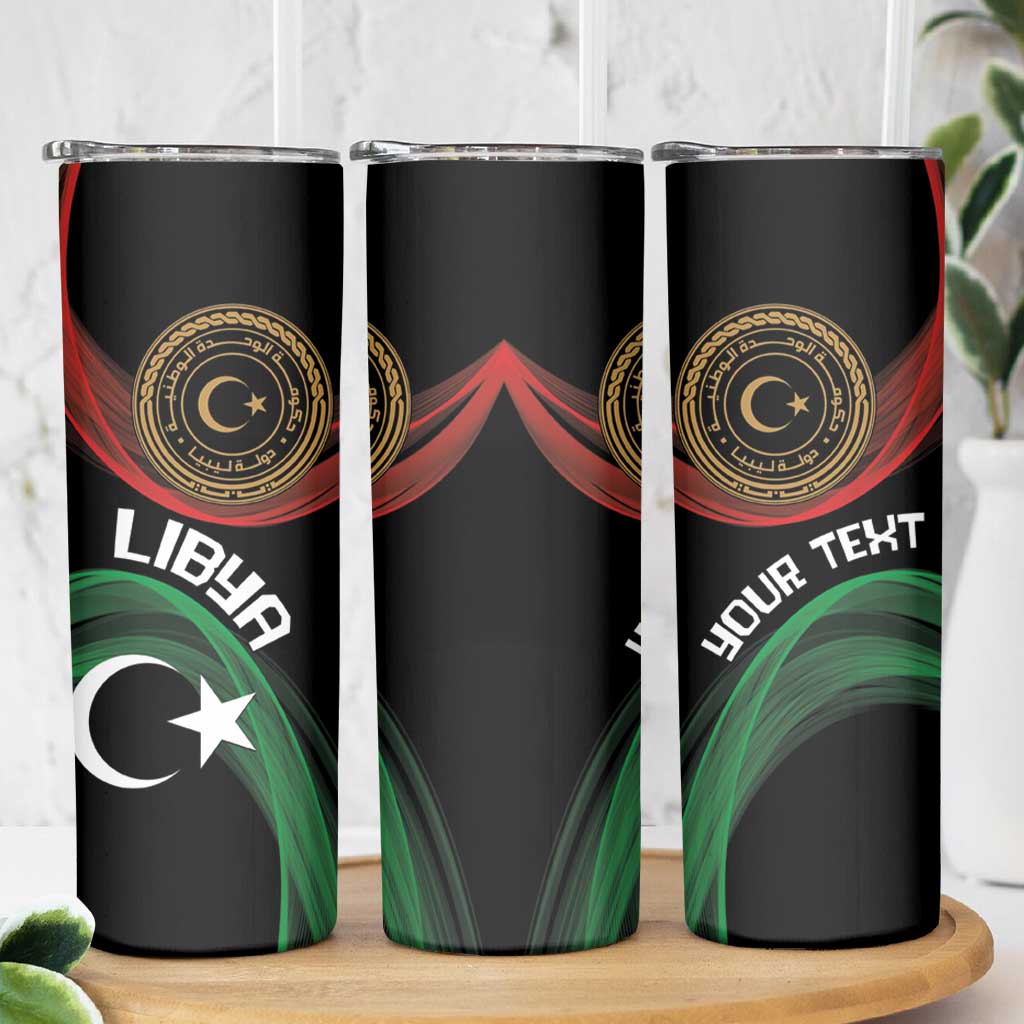 Personalized Libya Skinny Tumbler White Star And Crescent - Wonder Print Shop