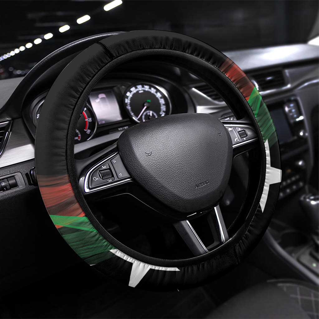 Libya Steering Wheel Cover White Star And Crescent - Wonder Print Shop