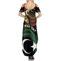 Personalized Libya Summer Maxi Dress White Star And Crescent - Wonder Print Shop