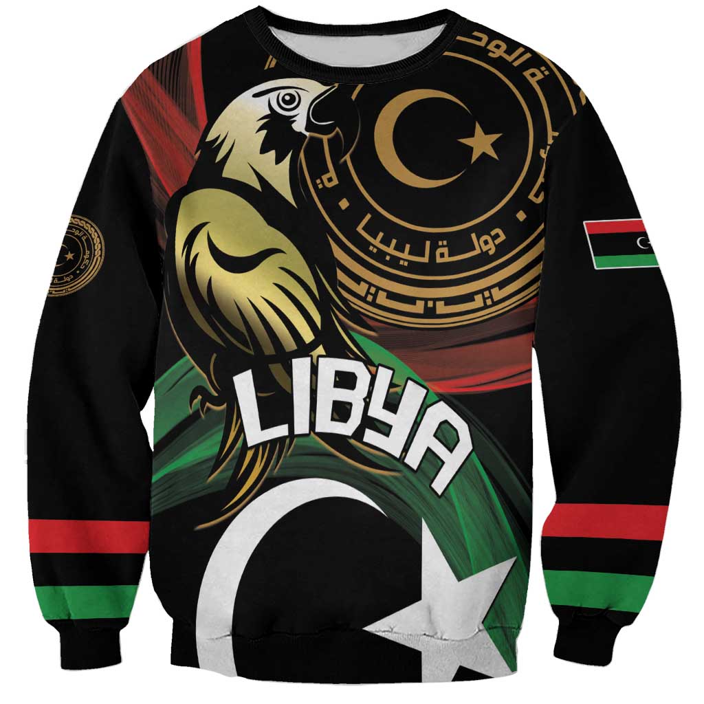 Personalized Libya Sweatshirt White Star And Crescent - Wonder Print Shop