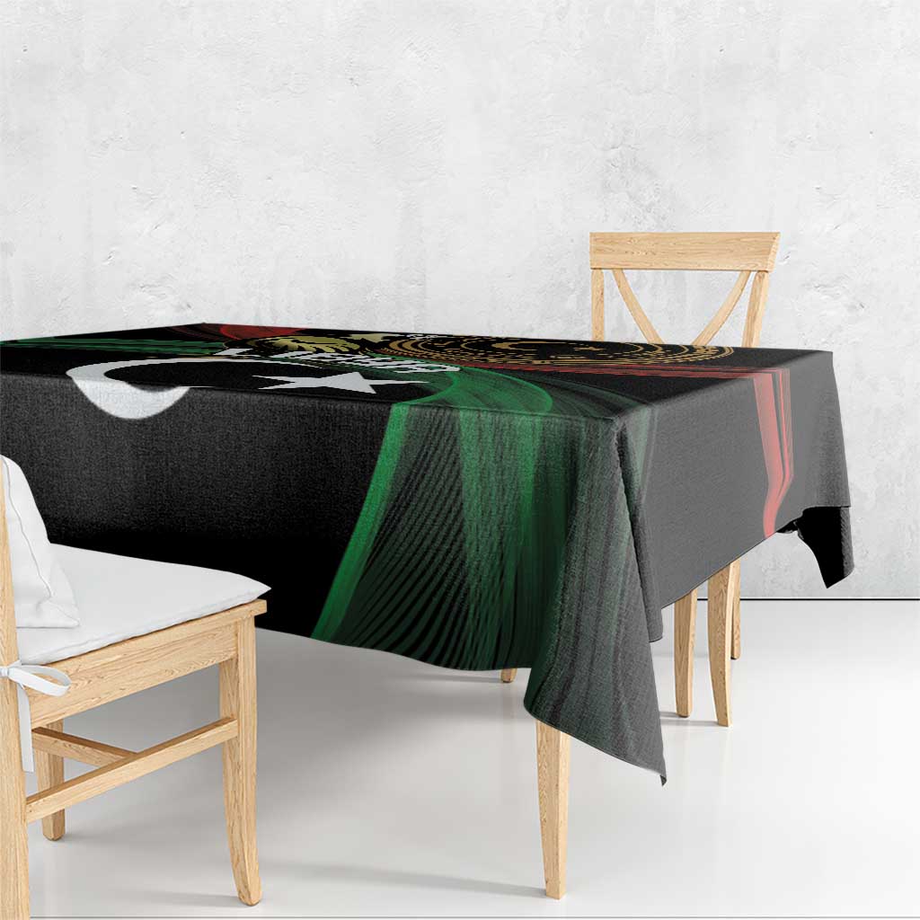 Libya Tablecloth White Star And Crescent - Wonder Print Shop