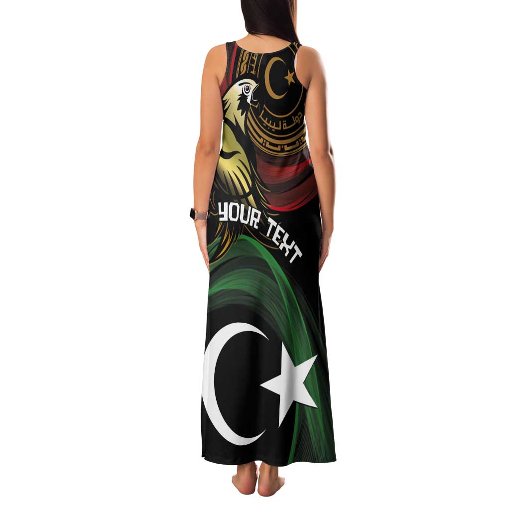 Personalized Libya Tank Maxi Dress White Star And Crescent - Wonder Print Shop