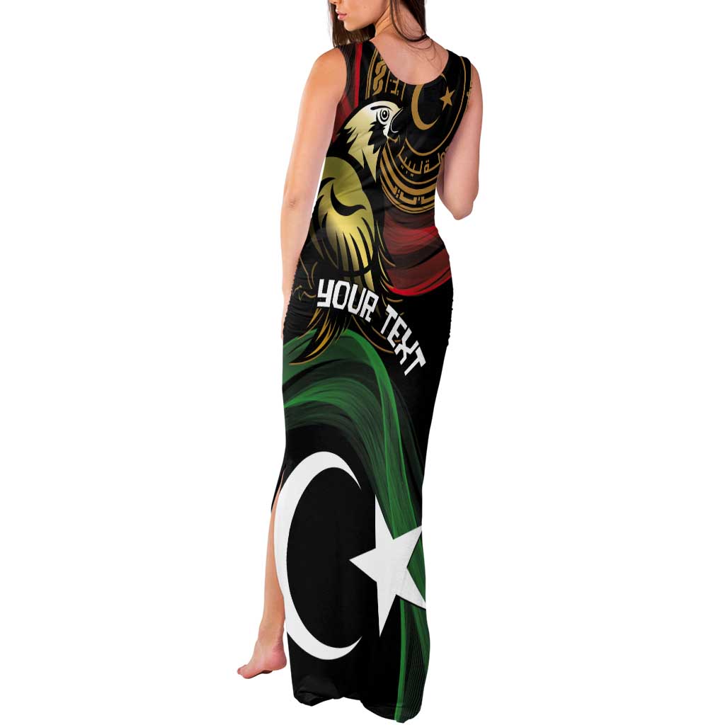 Personalized Libya Tank Maxi Dress White Star And Crescent - Wonder Print Shop