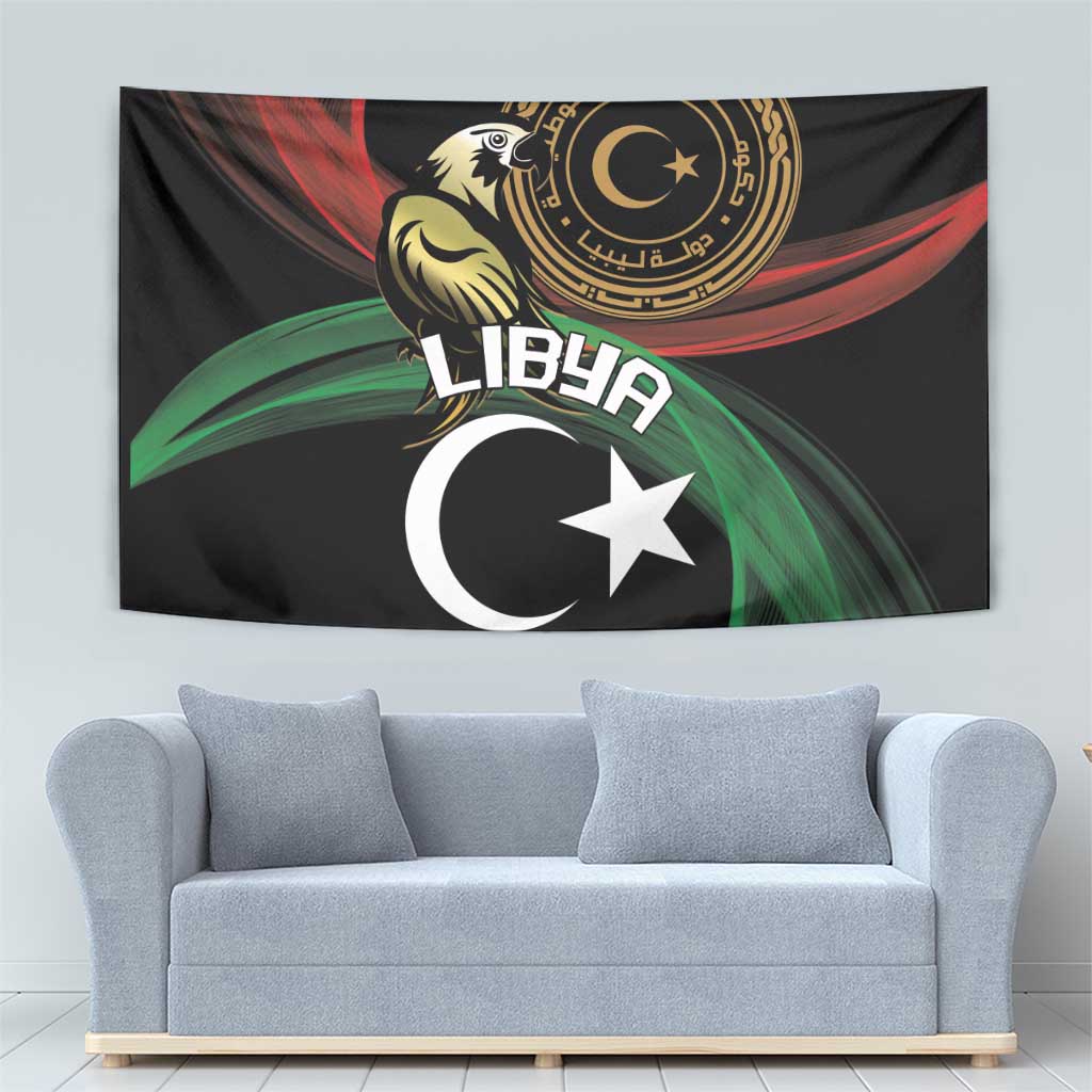 Libya Tapestry White Star And Crescent - Wonder Print Shop