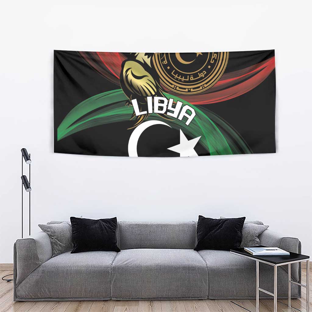 Libya Tapestry White Star And Crescent - Wonder Print Shop