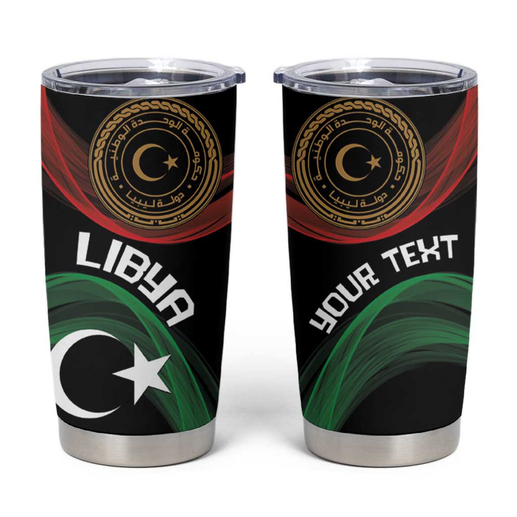 Personalized Libya Tumbler Cup White Star And Crescent - Wonder Print Shop