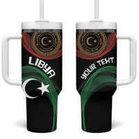 Personalized Libya Tumbler With Handle White Star And Crescent - Wonder Print Shop