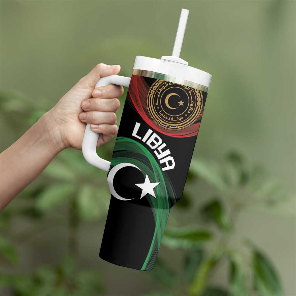 Personalized Libya Tumbler With Handle White Star And Crescent - Wonder Print Shop