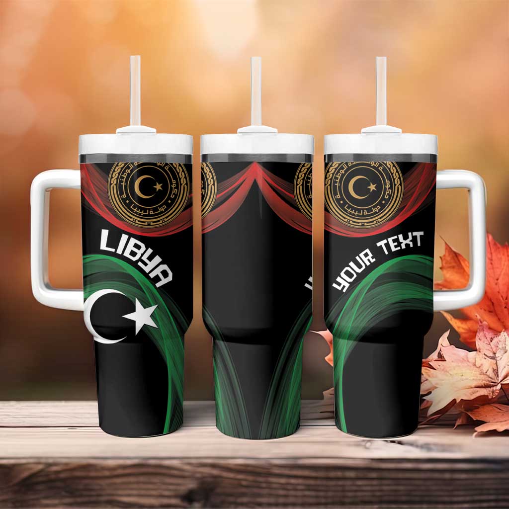 Personalized Libya Tumbler With Handle White Star And Crescent - Wonder Print Shop