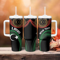 Personalized Libya Tumbler With Handle White Star And Crescent - Wonder Print Shop