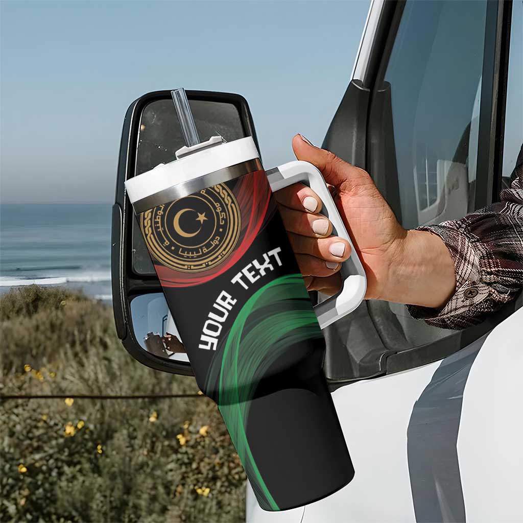 Personalized Libya Tumbler With Handle White Star And Crescent - Wonder Print Shop