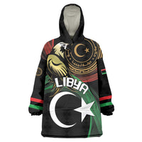 Personalized Libya Wearable Blanket Hoodie White Star And Crescent - Wonder Print Shop
