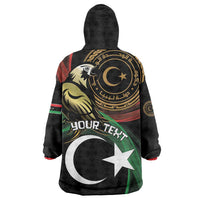 Personalized Libya Wearable Blanket Hoodie White Star And Crescent - Wonder Print Shop