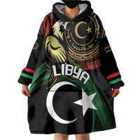 Personalized Libya Wearable Blanket Hoodie White Star And Crescent - Wonder Print Shop