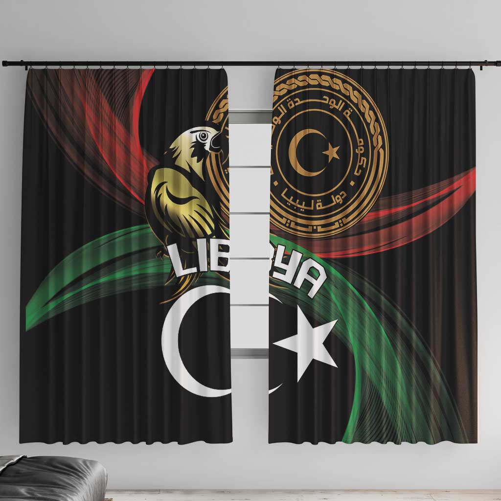 Libya Window Curtain White Star And Crescent - Wonder Print Shop