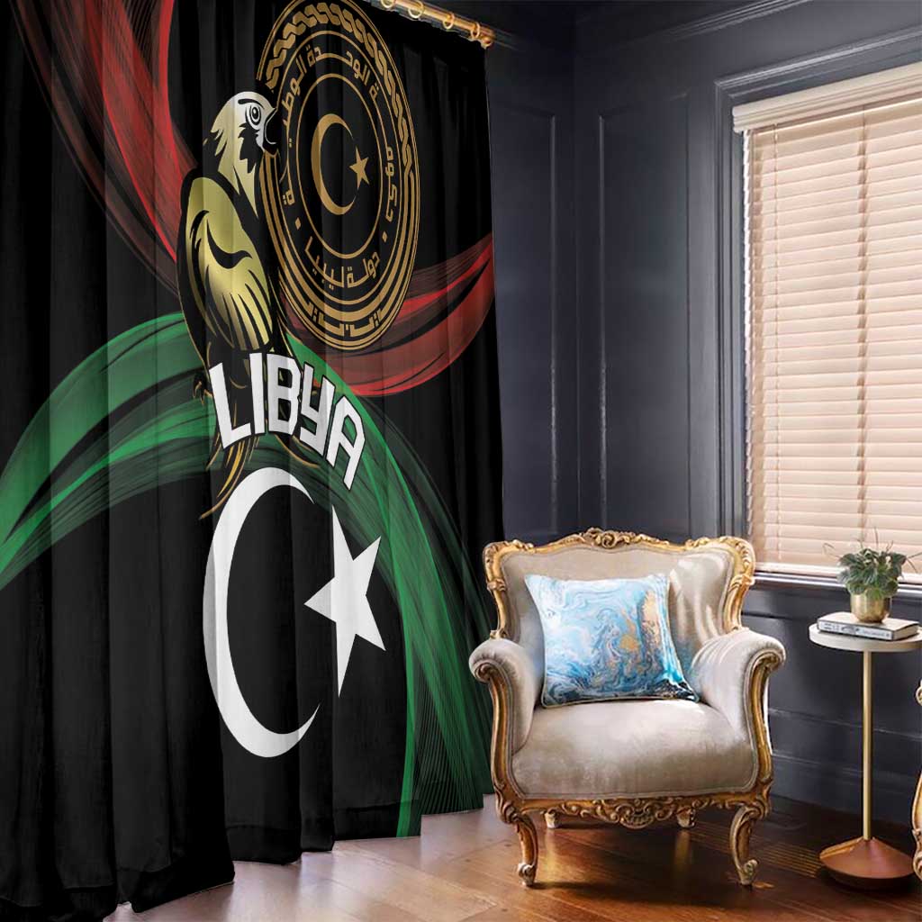 Libya Window Curtain White Star And Crescent - Wonder Print Shop