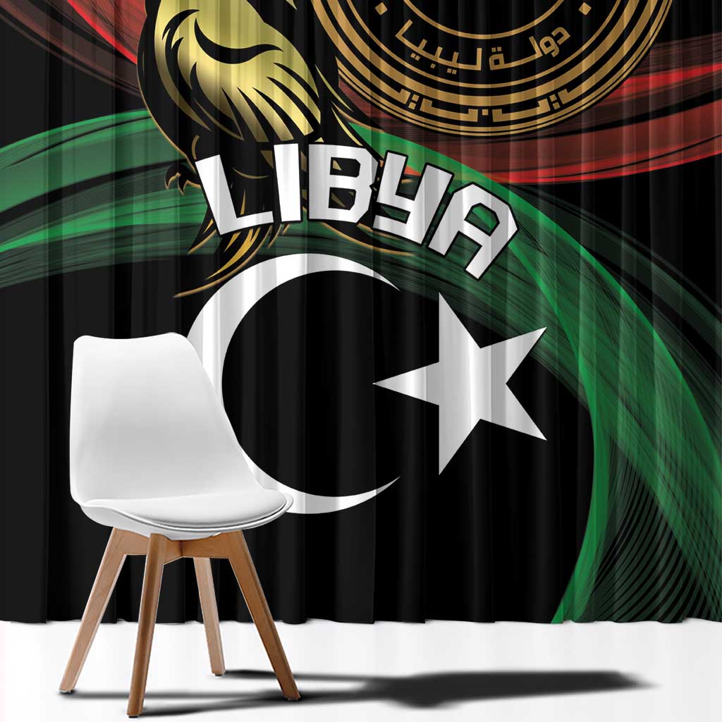 Libya Window Curtain White Star And Crescent - Wonder Print Shop