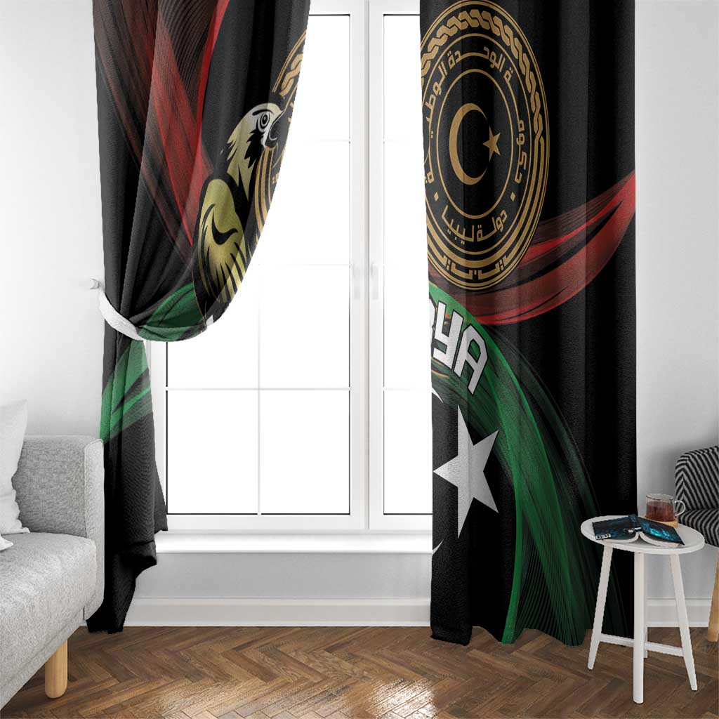 Libya Window Curtain White Star And Crescent - Wonder Print Shop