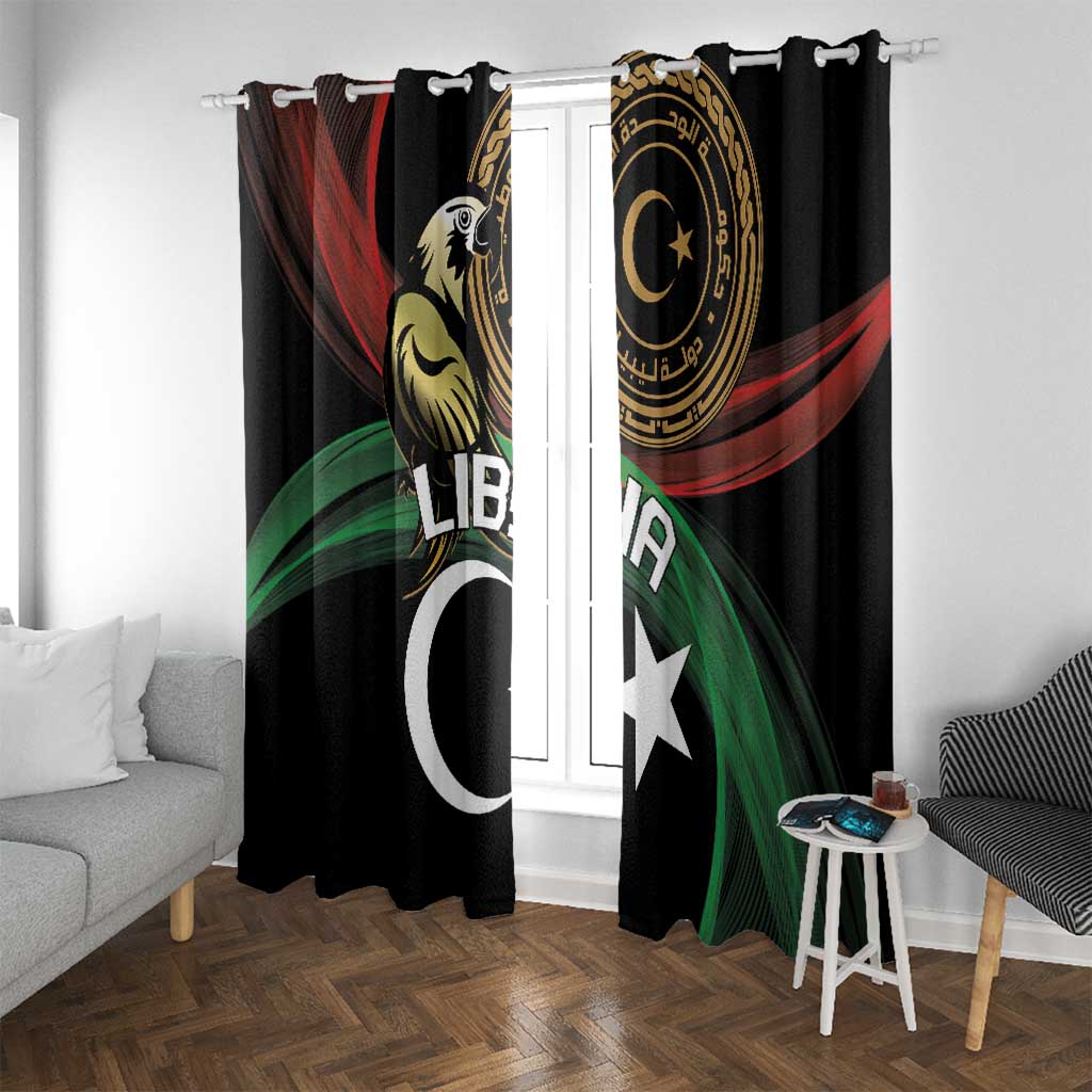 Libya Window Curtain White Star And Crescent - Wonder Print Shop