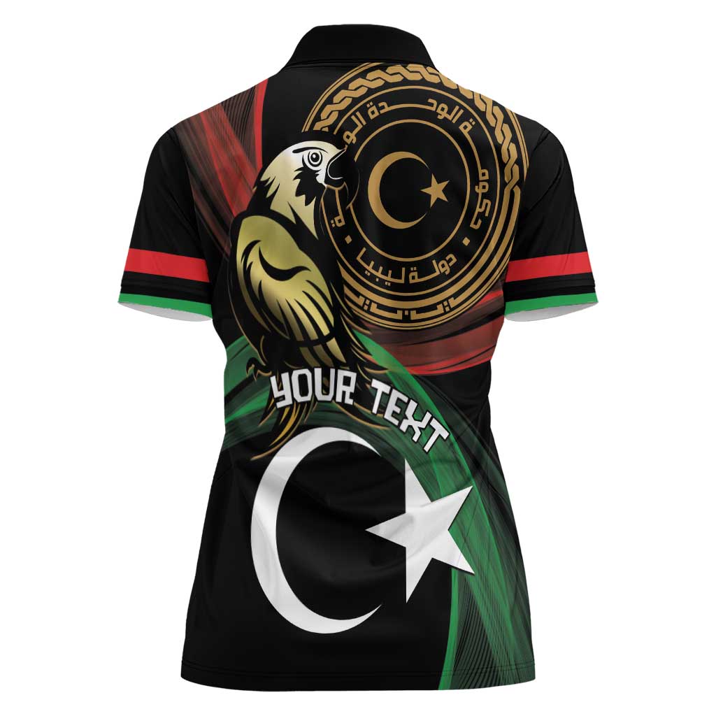 Personalized Libya Women Polo Shirt White Star And Crescent - Wonder Print Shop