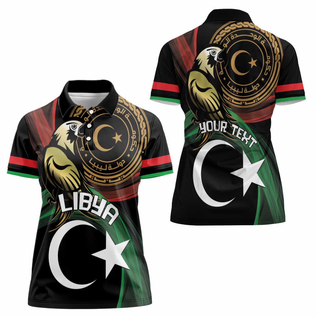 Personalized Libya Women Polo Shirt White Star And Crescent - Wonder Print Shop