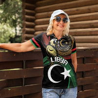 Personalized Libya Women Polo Shirt White Star And Crescent - Wonder Print Shop