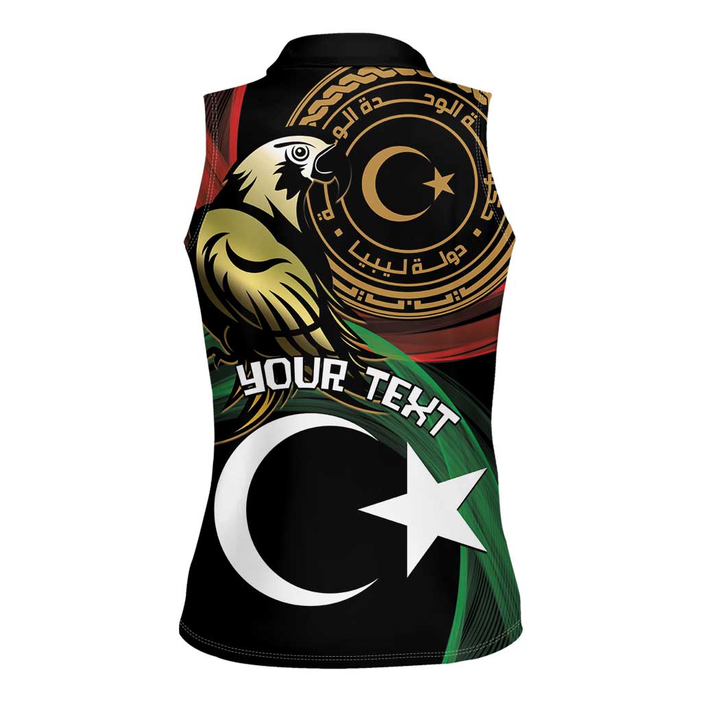 Personalized Libya Women Sleeveless Polo Shirt White Star And Crescent - Wonder Print Shop