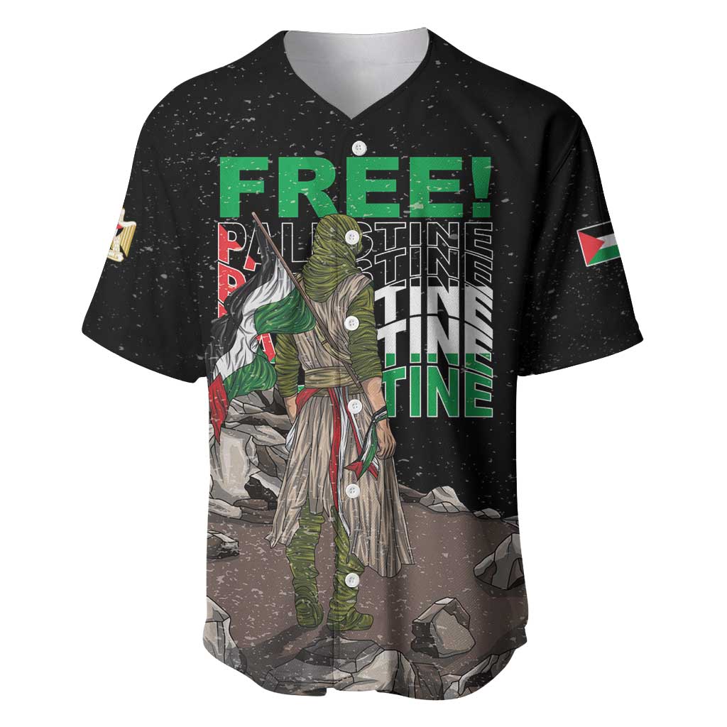 Free Palestine Baseball Jersey Eagle of Saladin - Wonder Print Shop