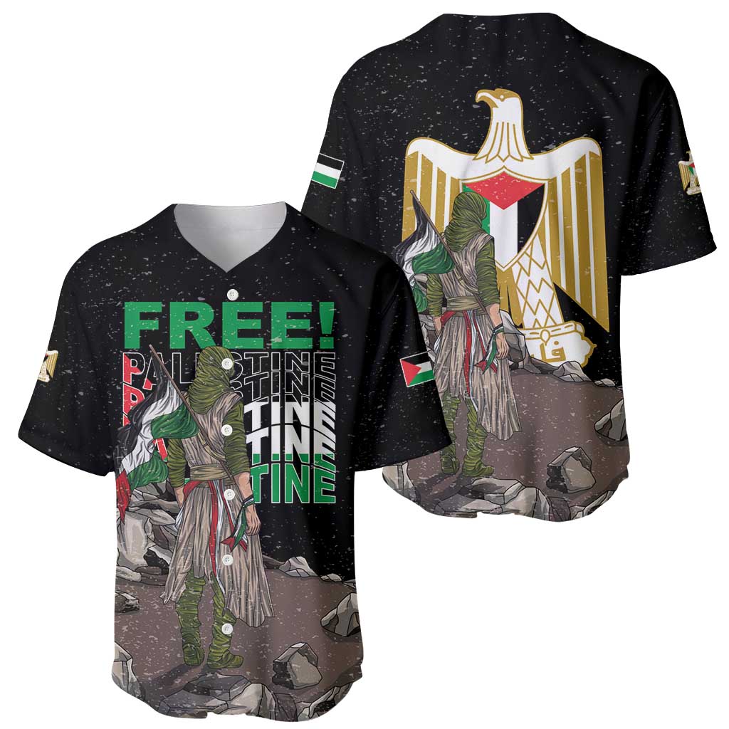 Free Palestine Baseball Jersey Eagle of Saladin - Wonder Print Shop
