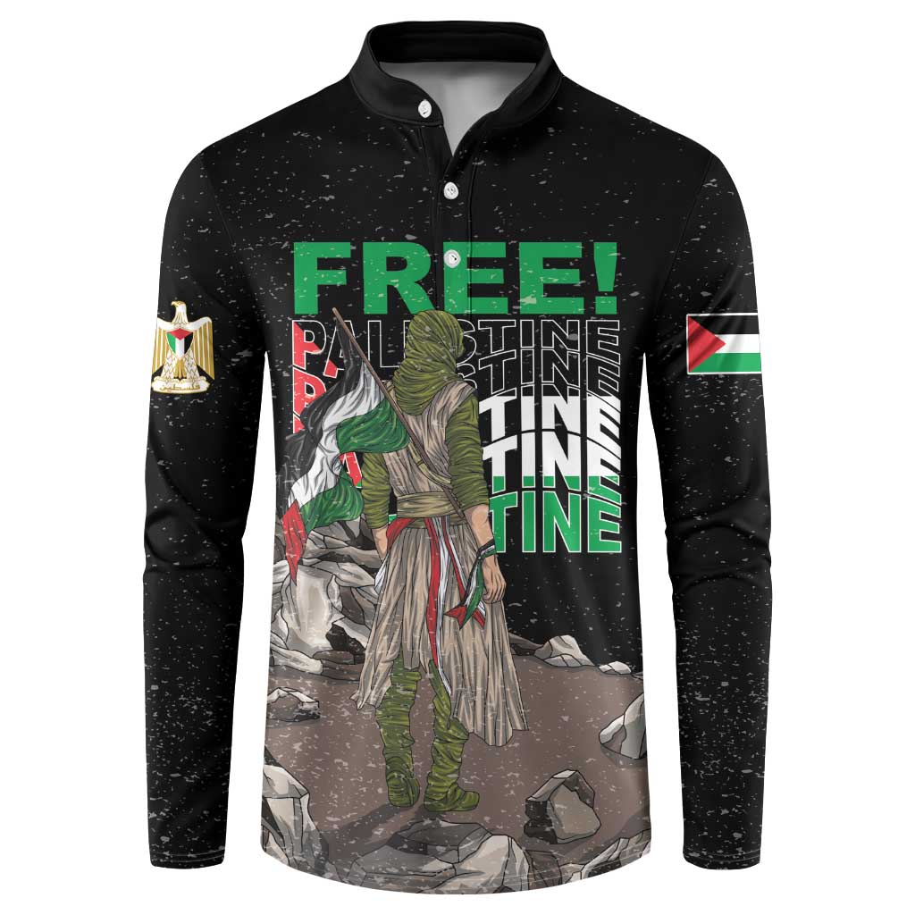 Free Palestine Button Sweatshirt Eagle of Saladin - Wonder Print Shop
