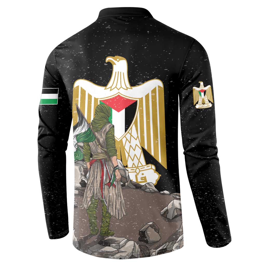 Free Palestine Button Sweatshirt Eagle of Saladin - Wonder Print Shop
