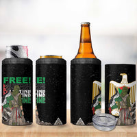 Free Palestine 4 in 1 Can Cooler Tumbler Eagle of Saladin - Wonder Print Shop