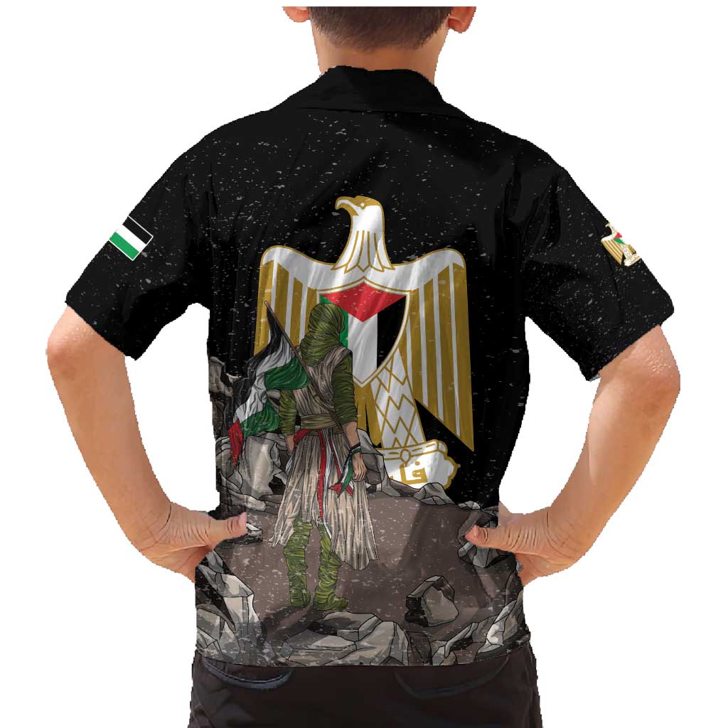 Free Palestine Family Matching Mermaid Dress and Hawaiian Shirt Eagle of Saladin - Wonder Print Shop