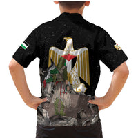 Free Palestine Family Matching Mermaid Dress and Hawaiian Shirt Eagle of Saladin - Wonder Print Shop