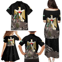Free Palestine Family Matching Puletasi and Hawaiian Shirt Eagle of Saladin - Wonder Print Shop