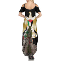 Free Palestine Family Matching Summer Maxi Dress and Hawaiian Shirt Eagle of Saladin - Wonder Print Shop