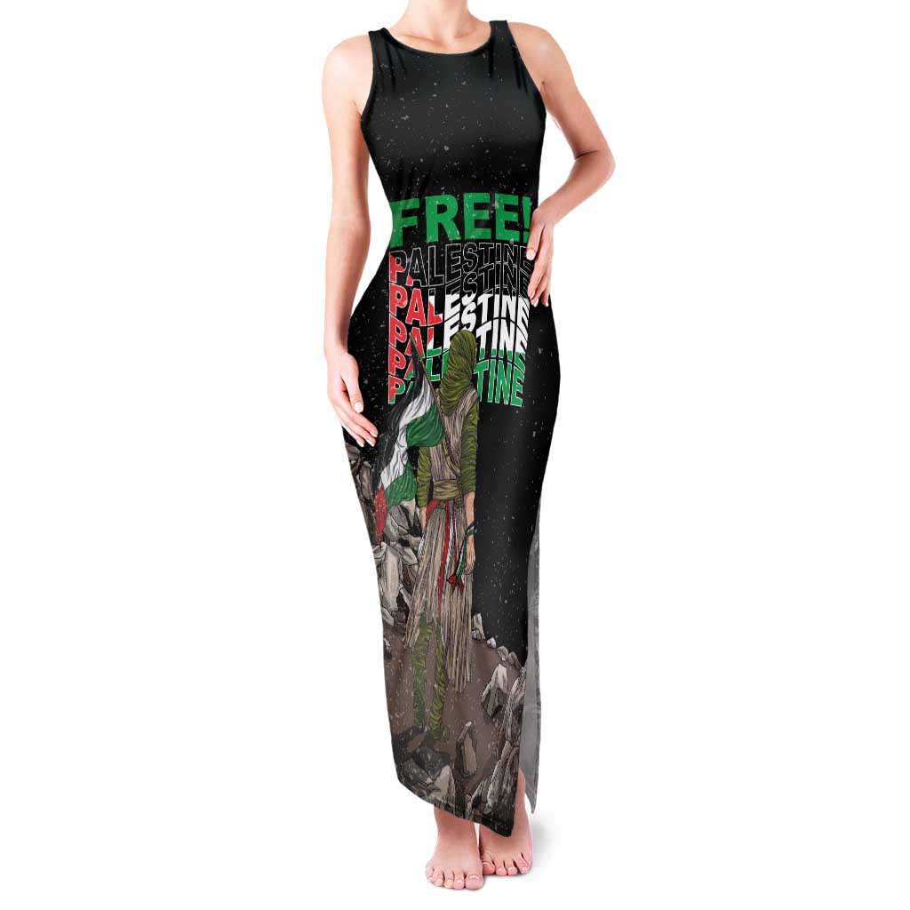 Free Palestine Family Matching Tank Maxi Dress and Hawaiian Shirt Eagle of Saladin - Wonder Print Shop