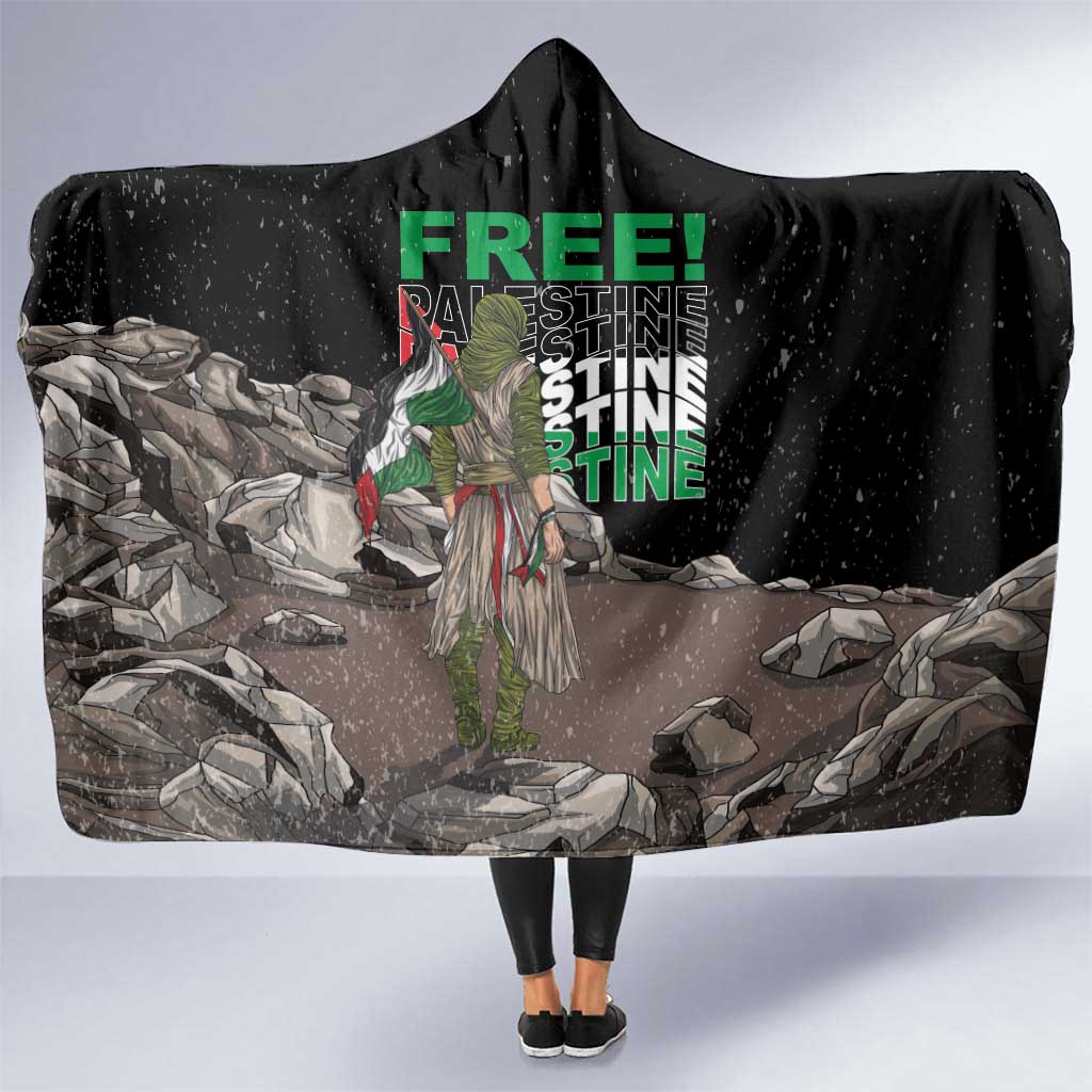 Free Palestine Hooded Blanket Eagle of Saladin