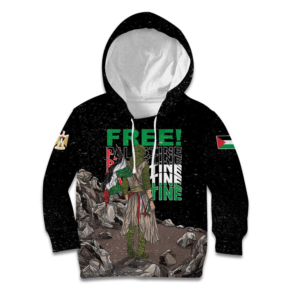 Free Palestine Kid Hoodie Eagle of Saladin - Wonder Print Shop