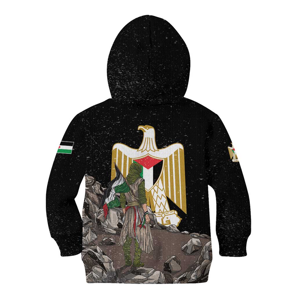 Free Palestine Kid Hoodie Eagle of Saladin - Wonder Print Shop