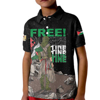 Free Palestine Kid Polo Shirt Eagle of Saladin - Wonder Print Shop