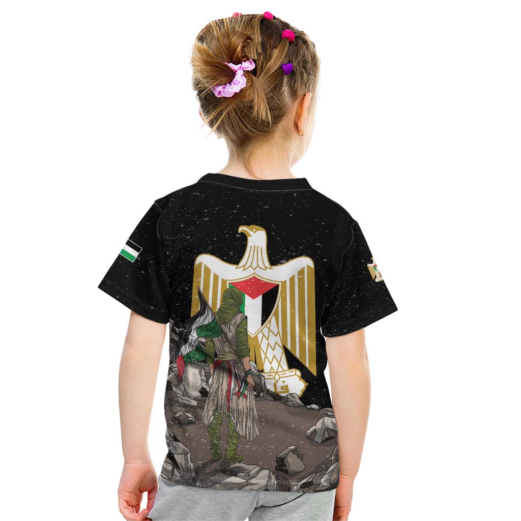 Free Palestine Kid T Shirt Eagle of Saladin - Wonder Print Shop