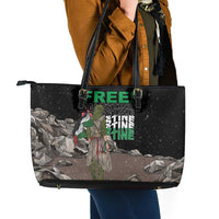 Free Palestine Leather Tote Bag Eagle of Saladin - Wonder Print Shop