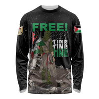 Free Palestine Long Sleeve Shirt Eagle of Saladin - Wonder Print Shop